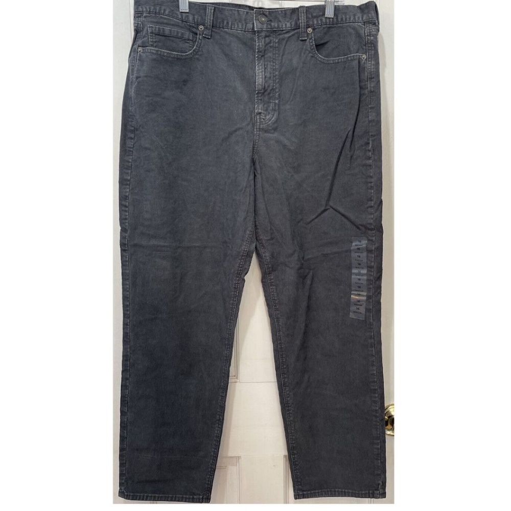 American Eagle Outfitters Super Stretch Gray Corduroy High Rise Mom Jeans SZ 16